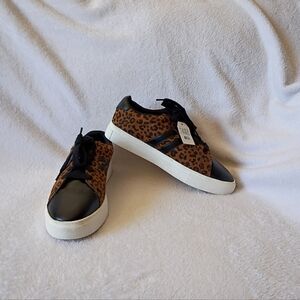 Time & Tru Women's Leopard Print Court Sneakers size 8.5 women